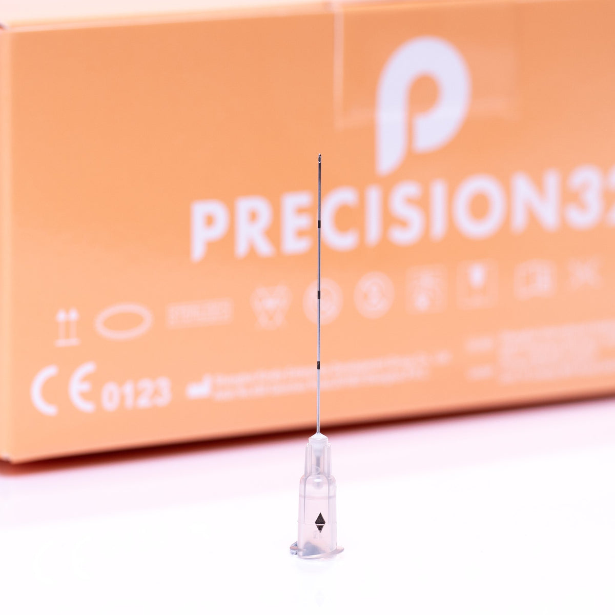 Precision32 micro-cannula with orange box