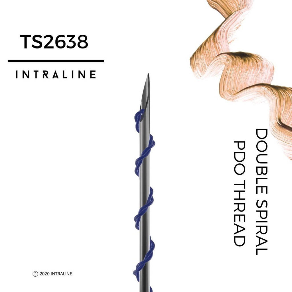 Intraline PDO Thread TS2638 - Double Spiral 26G 38/50mm 2X7-0 (20 pack)