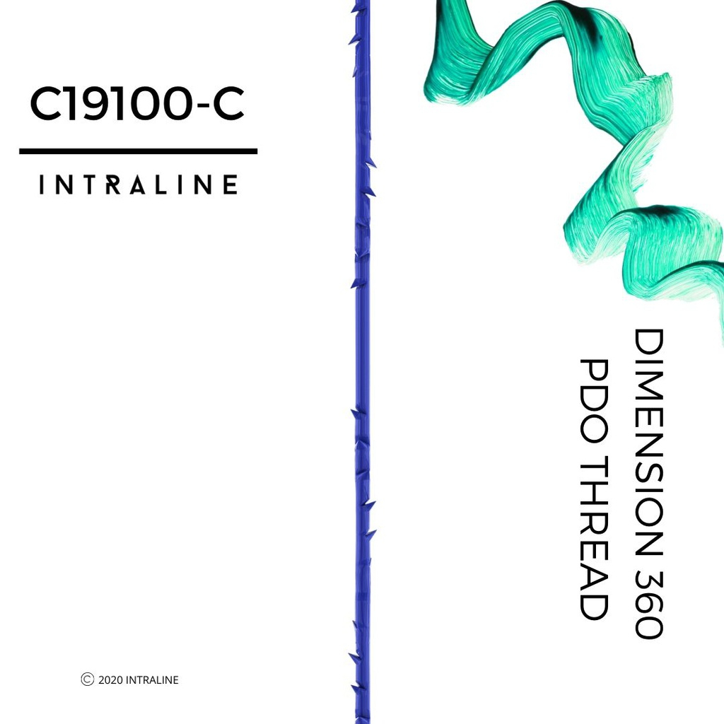 Intraline PDO Thread C19100-C - Dimension 360 W Cannula 19G 100/140mm 0-0 (10 pack)